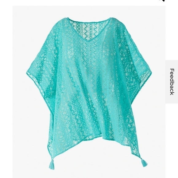 LACE Poncho with Tassels - Picture 1 of 2
